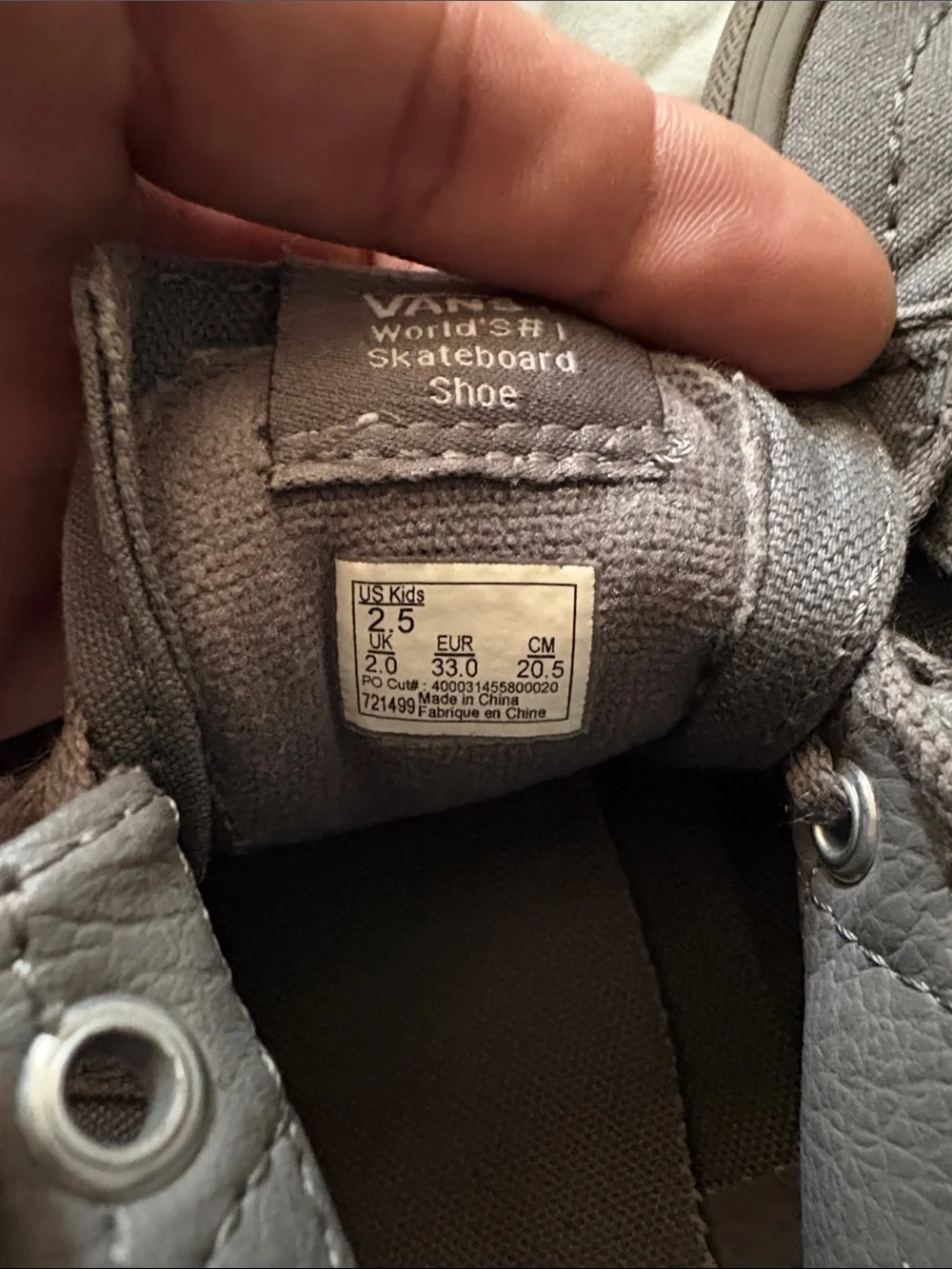 Vans High-Top Canvas Sneakers in Gray